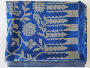 Cashmere Silk - Flower Royal Blue