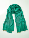 Embellished Cashmere Shawl - Emerald
