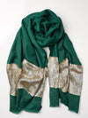 Sequined Cashmere Shawl - Winter Green
