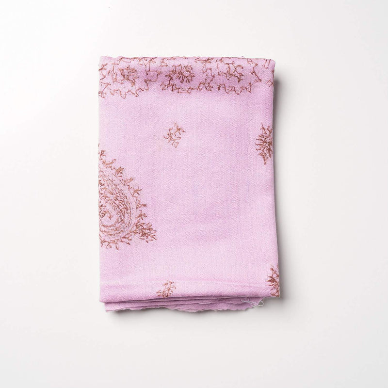 Cashmere Hand Embroidered Scarf - Lilac