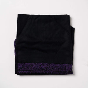 Fine Cashmere Scarf - Black/Purple Border