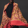 Embroidered Shawl - Deep Orange