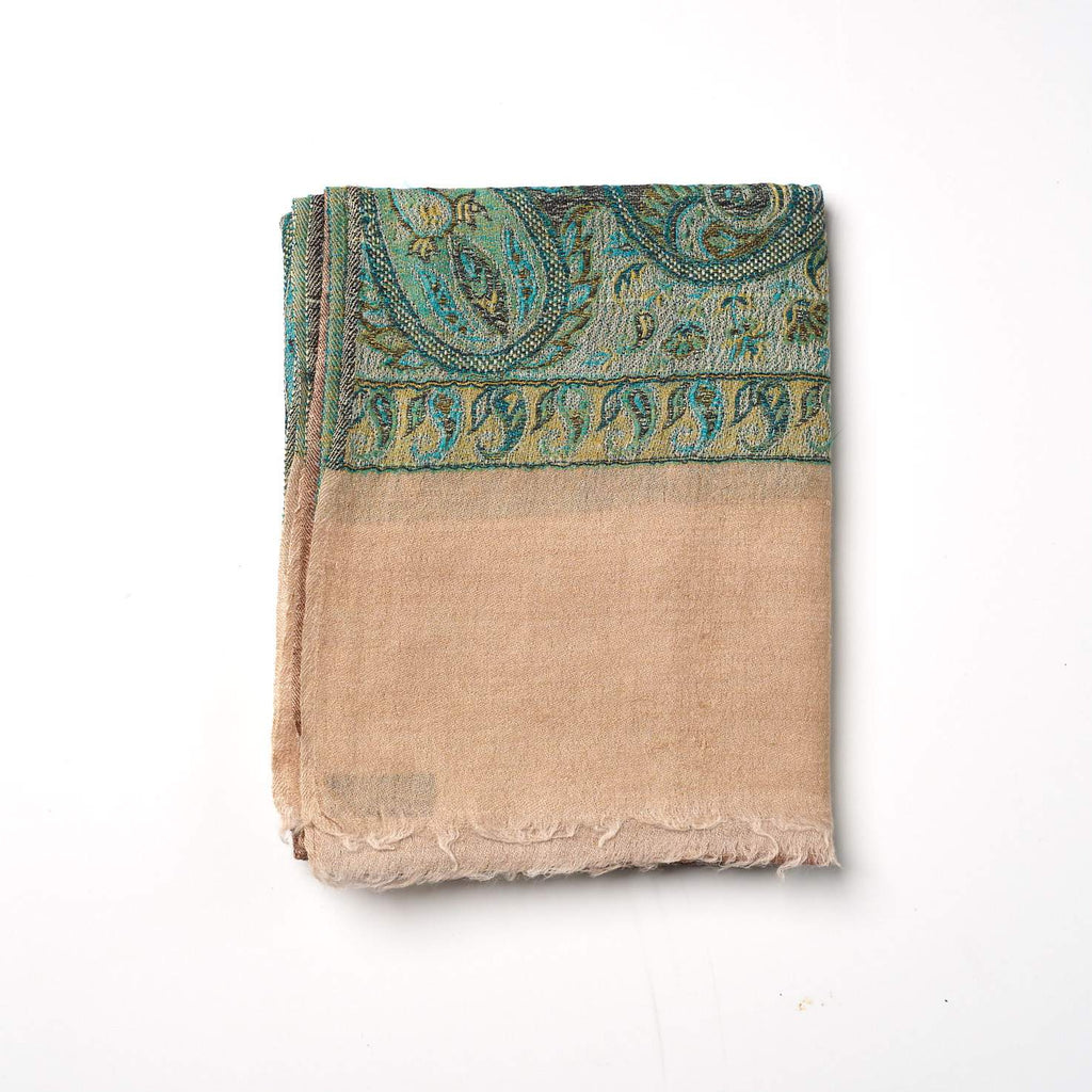 Cashmere Scarf Patterned - Jade/Fawn