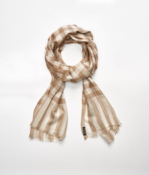 Men's cashmere scarf - Beige/Cream Check