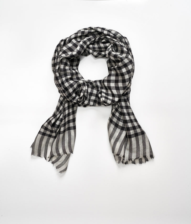 Men's cashmere scarf - Black Check