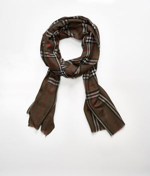 Men's cashmere scarf - Brown Check