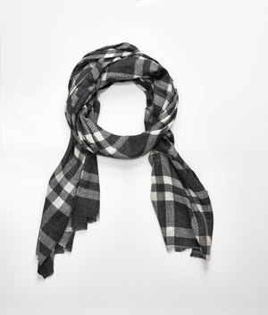 Men's cashmere scarf - Dark Grey Check