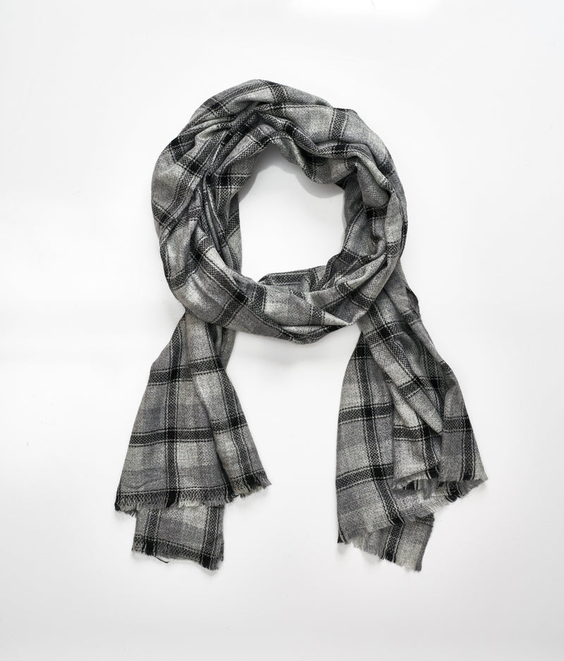 Men's cashmere scarf - Grey Check