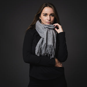 Mongolian wool scarf - grey